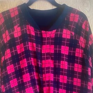 torrid Pink and Black Plaid Bomber Jacket